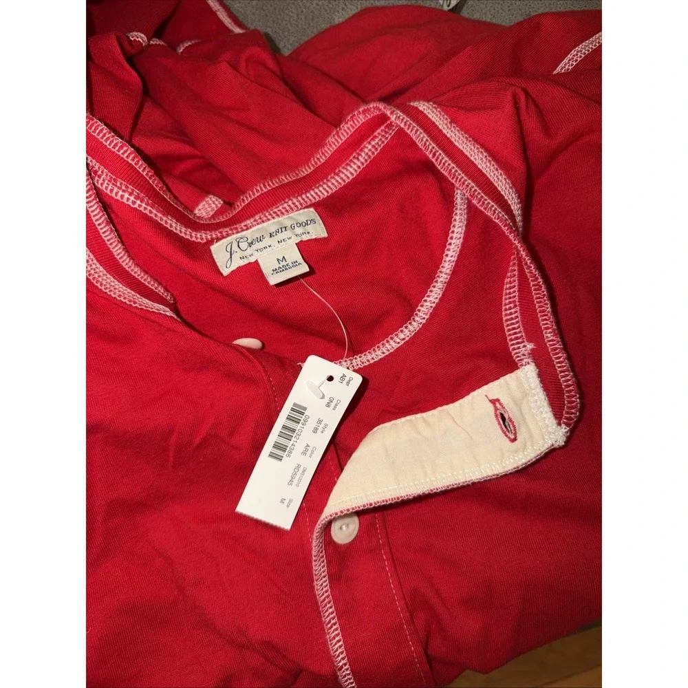 NEW J.Crew Men's Knit Goods Red Thermals Long Sleeve Size M 90's Holiday Flap